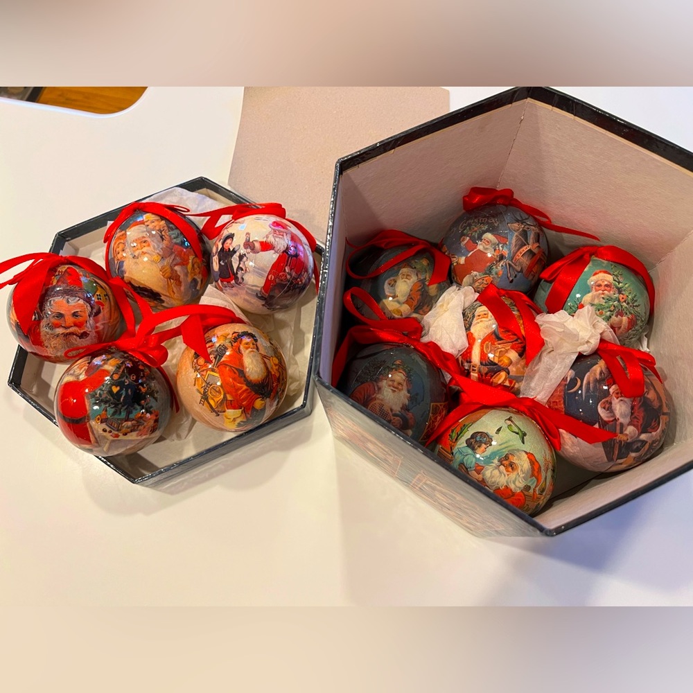 Christmas Ornaments, Antique Santa Paper Mache